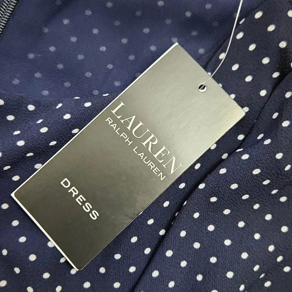 [US:4]LAUREN RALPH LAUREN-Women's Polka-Dot Bubble Crepe Belted  Dress - Picture 8 of 8